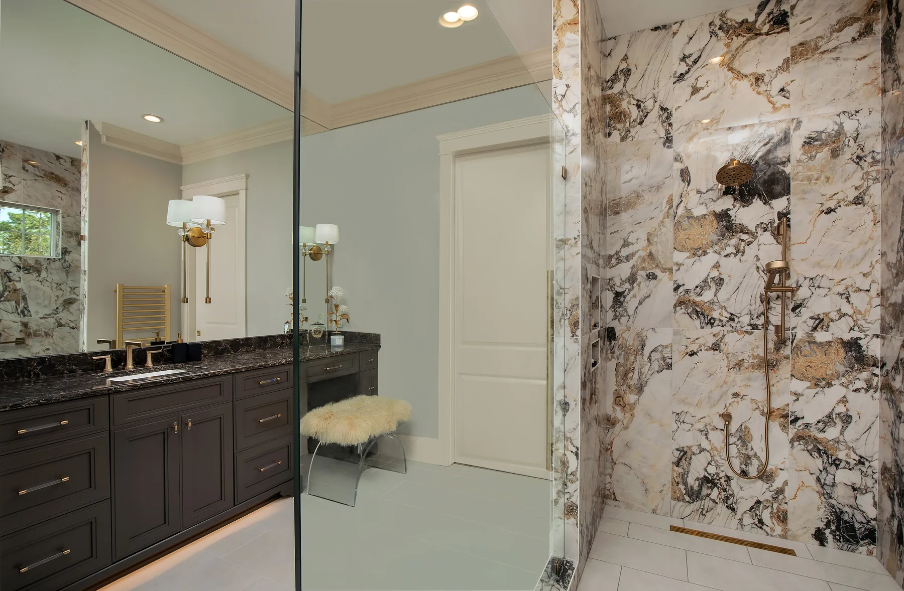Luxury shower interior after retouching
